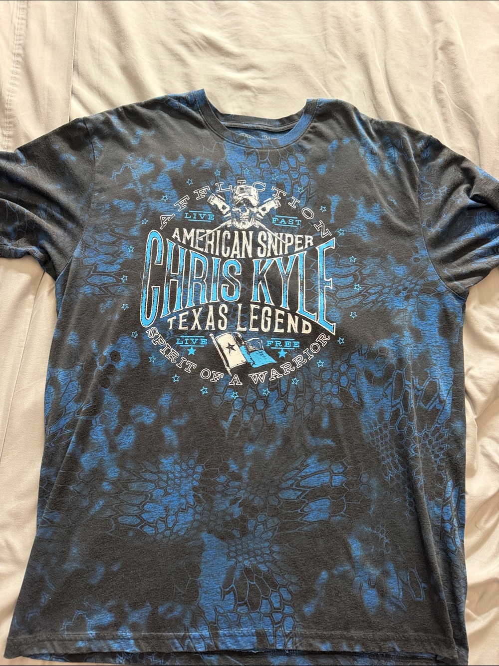 Affliction Chris Kyle Kryptek,Black & Blue Graphic Short Sleeve Tee